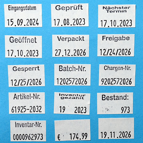 Blitz 26x16mm Auszeichner mit Worten für Logistik, Lager & Produktion, Bild 3
