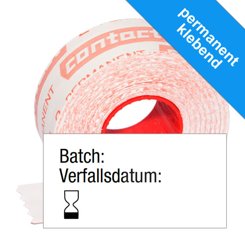 1000 Etiketten für Batch -Nummer und Verfallsdatum, 37x19mm