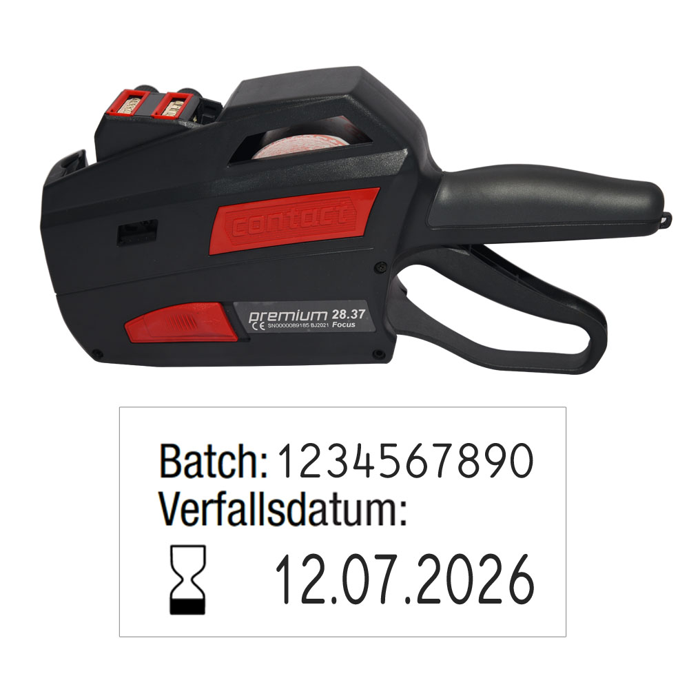 contact premium Auszeichner für Batch -Nr. und Verfallsdatum