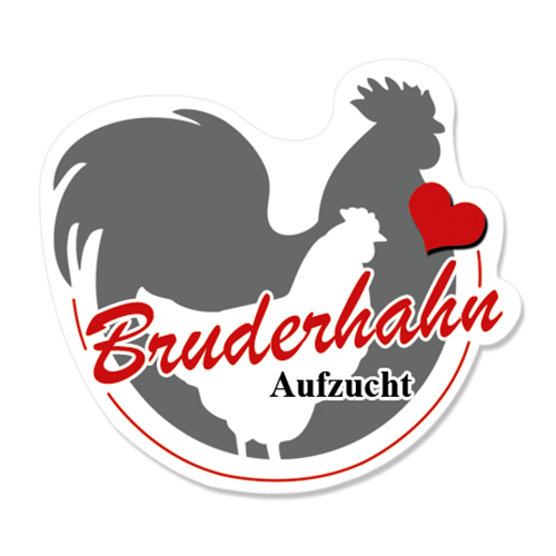 1000 Bruderhahn-Etiketten auf Rolle, Aufdruck Bruderhahn Aufzucht