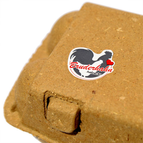 1000 Bruderhahn-Etiketten auf Rolle, Aufdruck Bruderhahn Aufzucht, Bild 2