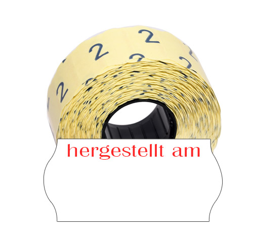 1500 Auszeichneretiketten mit Aufdruck "hergestellt am"