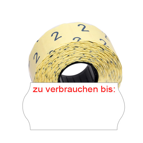 1500 Auszeichneretiketten für Verbrauchsdatum mit Aufdruck "zu verbrauchen bis:"