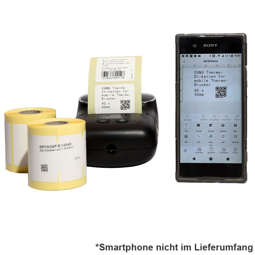 mobiler Etikettendrucker M110 Bluetooth inkl. 1050 Thermoetiketten 40x30mm, Bild 2
