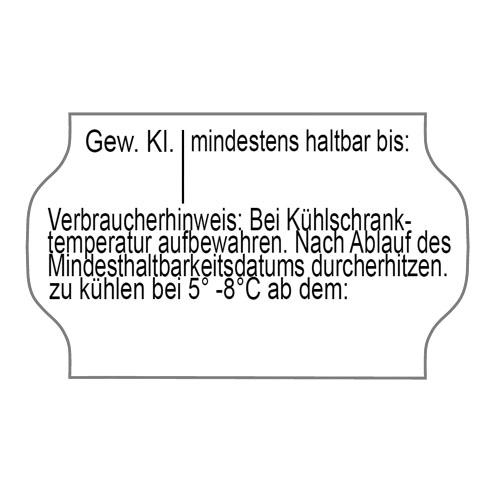 Eierkennzeichnungs-etiketten für Gewichtsklasse, MHD, Kühldatum und Preis