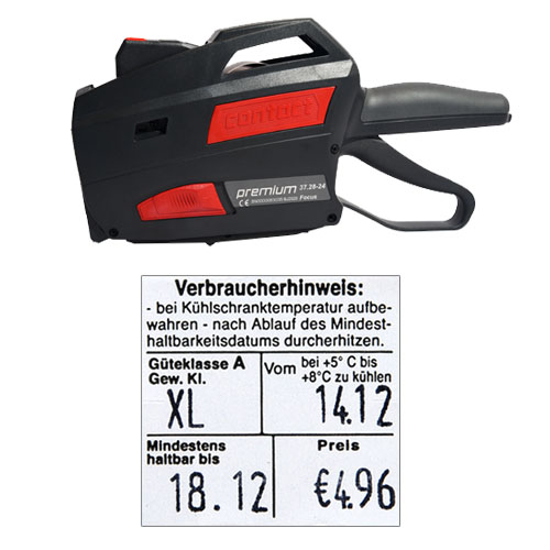 zweizeiliges contact premium 33.29 Handauszeichnungsgerät für 29x28mm Eier-Etiketten, Bild 3