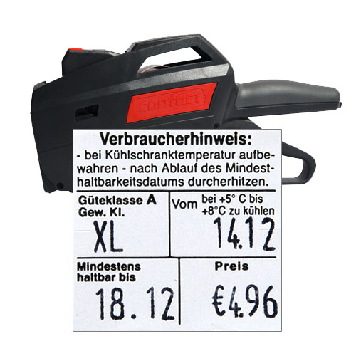 zweizeiliges contact premium 33.29 Handauszeichnungsgerät für 29x28mm Eier-Etiketten