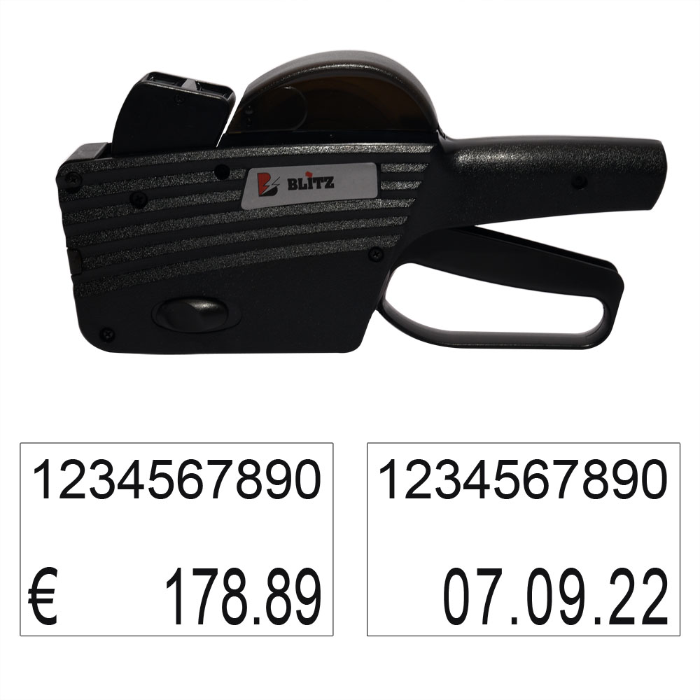 Preisauszeichner Blitz C20-10+10 für Grundpreise und Chargennummern, Datum