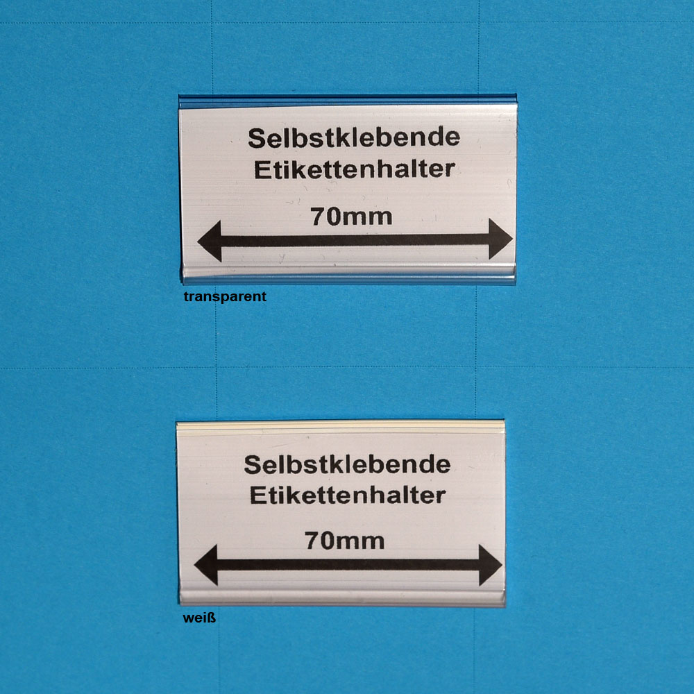 SONDERPOSTEN - 100 transparente Etikettenhalter zum Ankleben für 70x39mm Etiketten