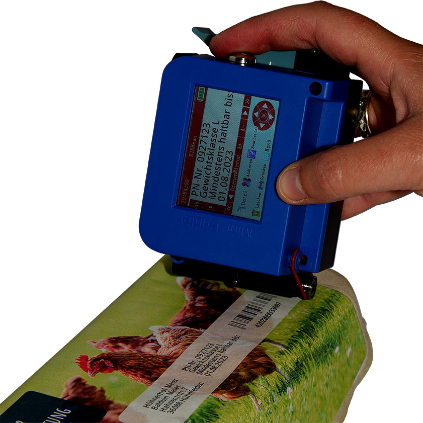 mobiler Mini TIJ-Drucker 12,7mm, mit Touchdisplay - digitaler Stempel für Barcode, EAN, Zählfunktionen uvm., Bild 11