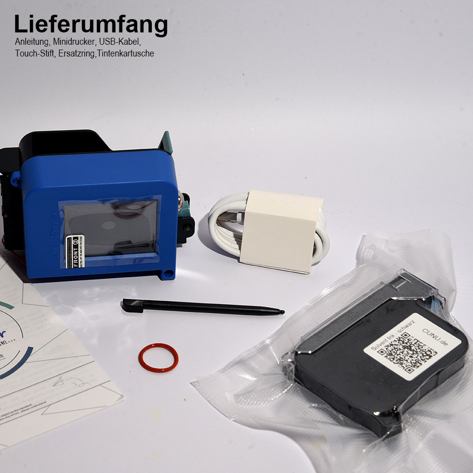 mobiler Mini TIJ-Drucker 12,7mm, mit Touchdisplay - digitaler Stempel für Barcode, EAN, Zählfunktionen uvm., Bild 2