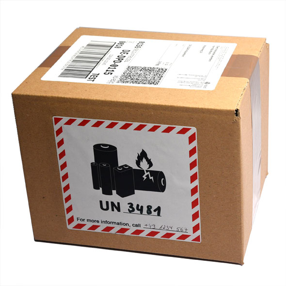 Gefahrgutetiketten für den Versand von Batterien UN3480, UN3481, UN3090, UN3091, Bild 2