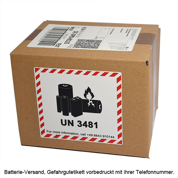 Gefahrgutetiketten für den Versand von Batterien UN3480, UN3481, UN3090, UN3091, Bild 3